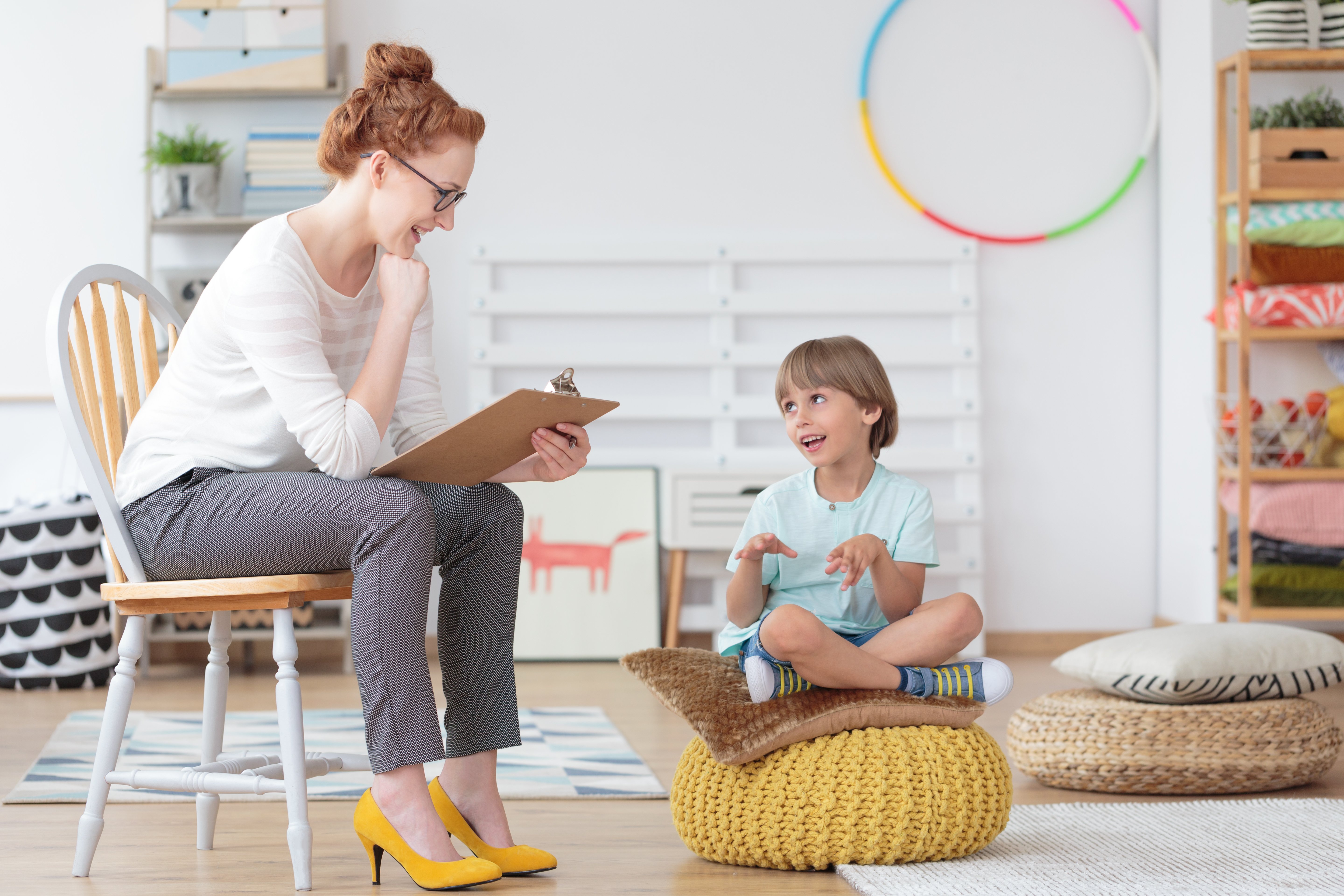 adult reading to small child