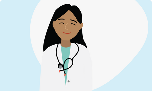 illustration of a healthcare proffessional in a white coat