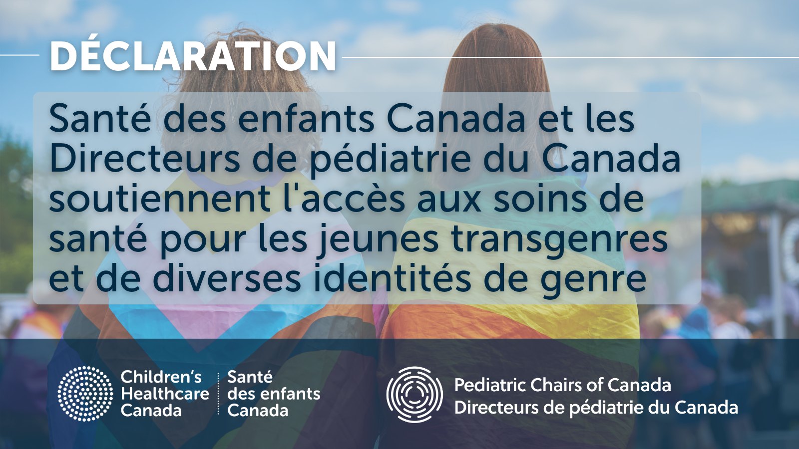 Santé des enfants Canada et les Directeurs de pédiatrie du Canada soutiennent l'accès aux soins de santé pour les jeunes transgenres et de diverses identités de genre