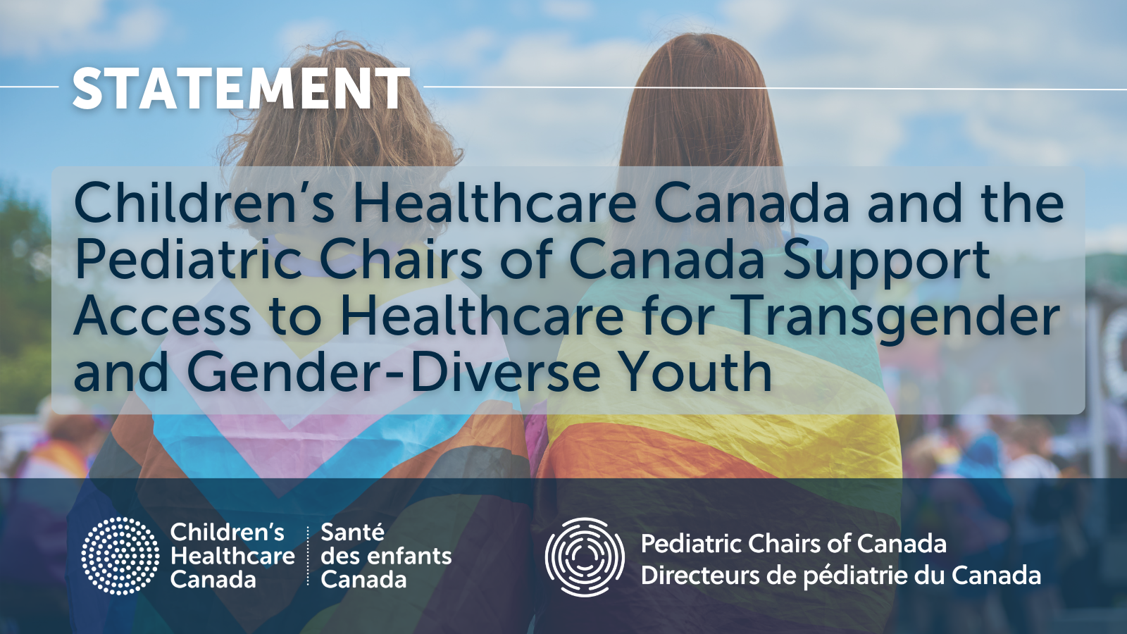 Children's Healthcare Canada Statement graphic on Access to Healthcare for Transgender and Gender-Diverse Youth