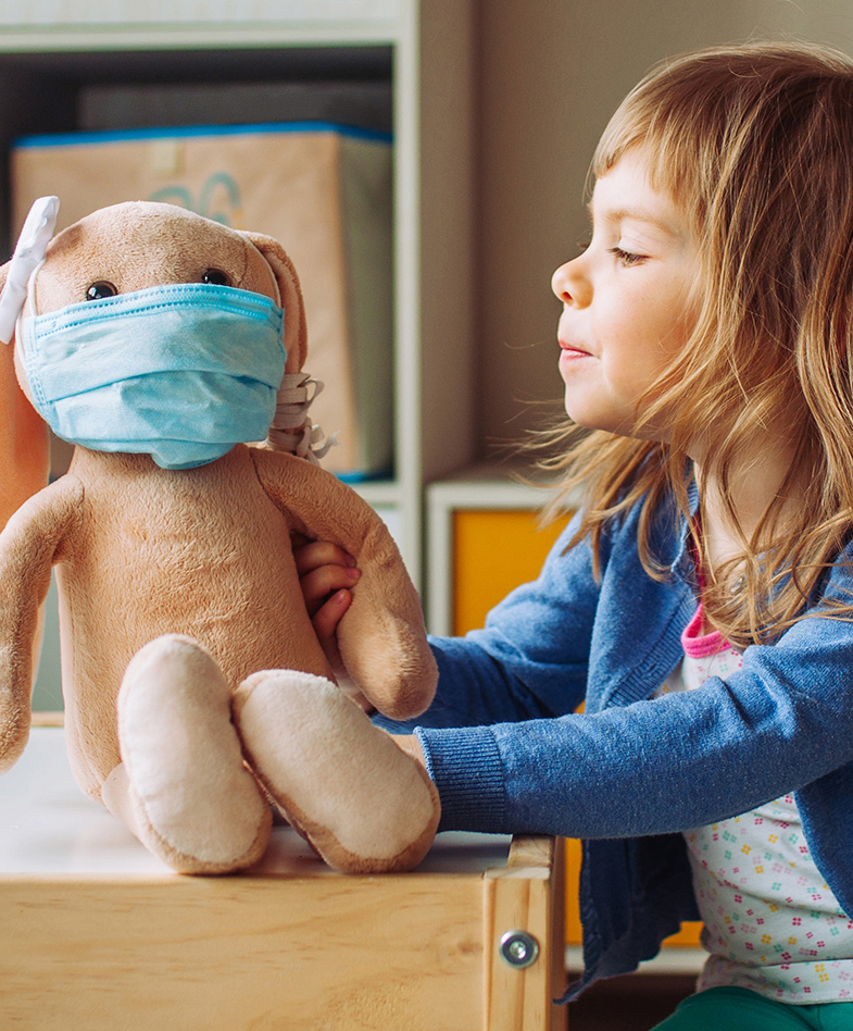 Young child with bear