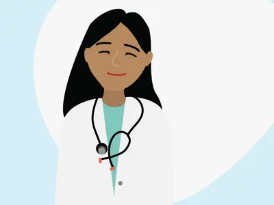 illustration of a healthcare proffessional in a white coat